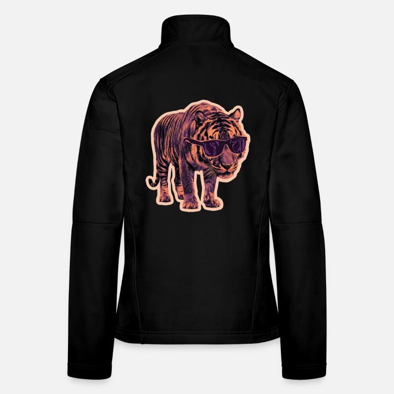 Tiger Sonnenbrille Risographie Frauen Softshelljacke