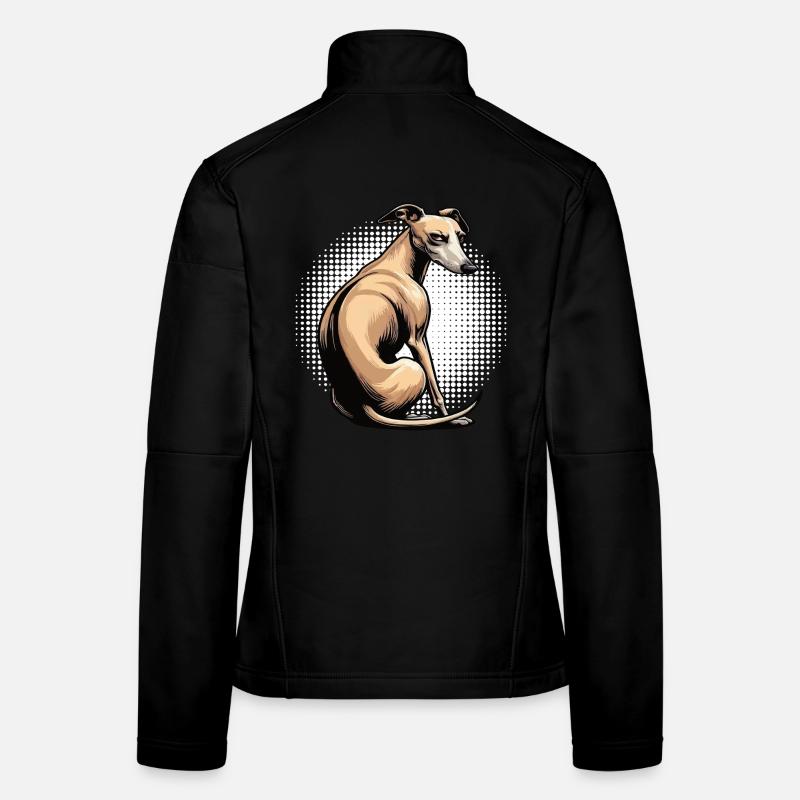 Whippet Greyhound Whippets Propriétaire de lévrier Veste en tissu softshell Femme