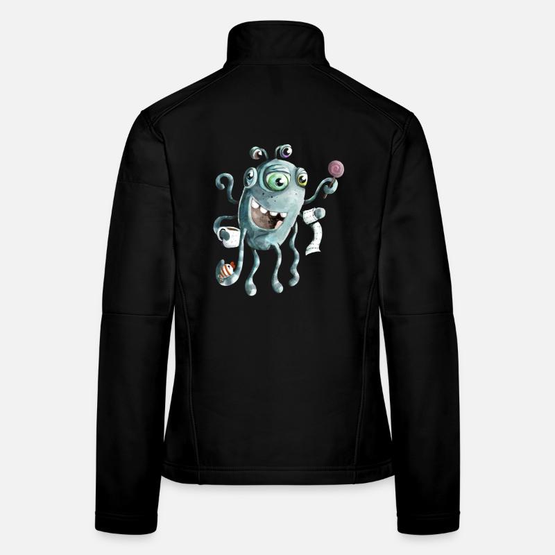 Lustiges Monster der Tiefsee - Frauen Softshelljacke - Schwarz