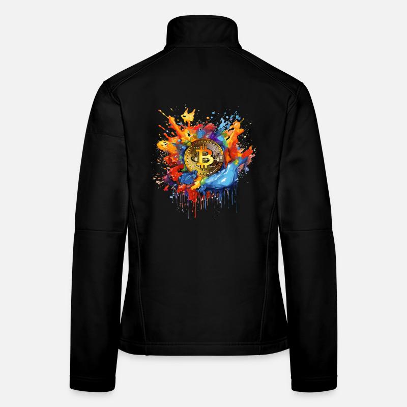 Bitcoin color Splash Frauen Softshelljacke