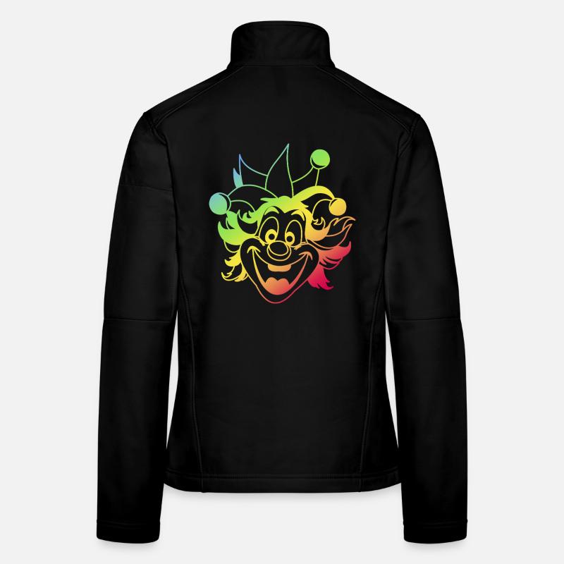 Rainbow Jester Smile Clown Kasper Fasching Frauen Softshelljacke