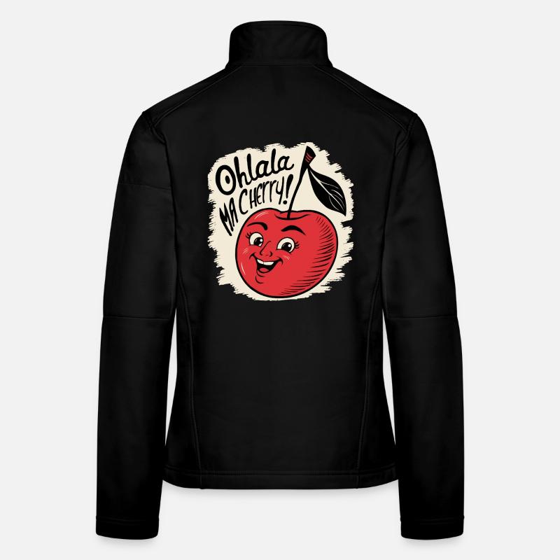 Ohlala Ma Cherry Idée Cadeau Fille Mignonne Veste en tissu softshell Femme