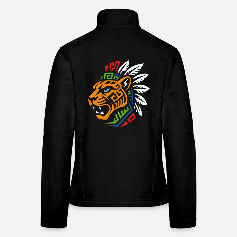 Tribal Tiger – Powerful ethnic design - Women's Softshell Jacket - black