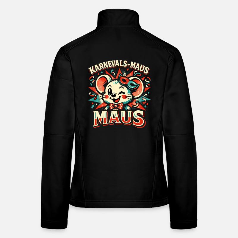 Karnevalsmaus Kostüm Damen Lustig Fasching  - Frauen Softshelljacke - Schwarz