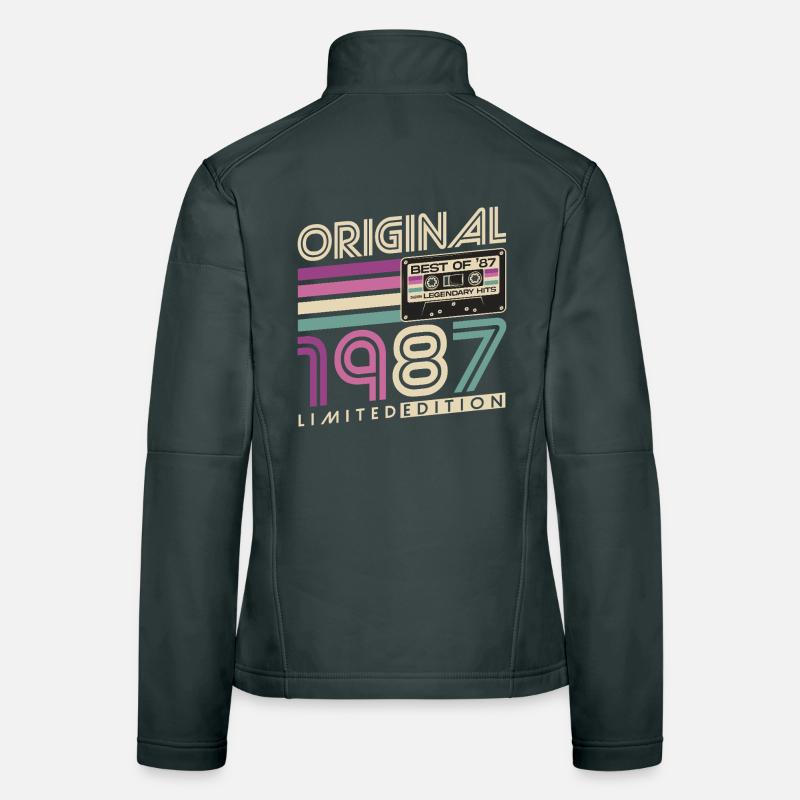 1987 Vintage Born Birthday Retro Gift Women's Softshell Jacket