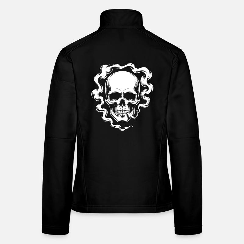 Smoking Skull Design Women's Softshell Jacket