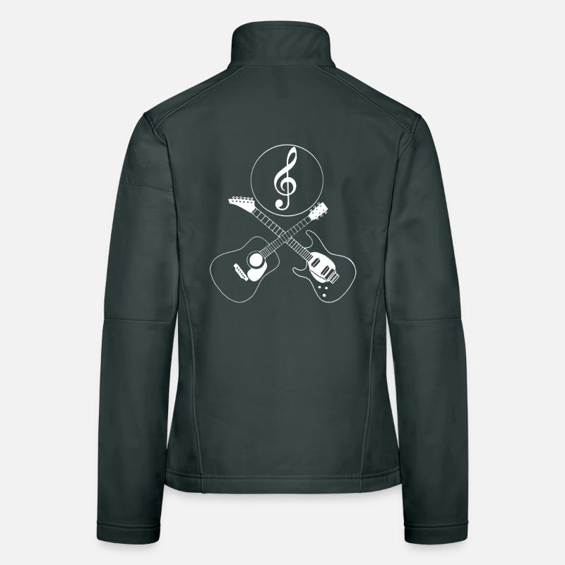 Crossover guitars and treble clef Women's Softshell Jacket