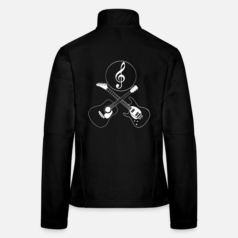 Crossover guitars and treble clef Women's Softshell Jacket