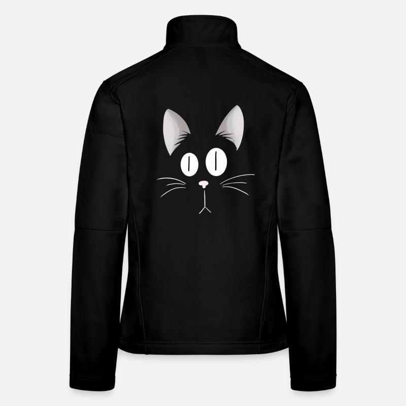 Visage de chat i tête de chat je fais face Veste en tissu softshell Femme