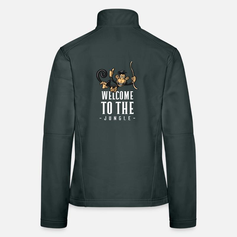 Jungle Affe Willkommensdesign Frauen Softshelljacke