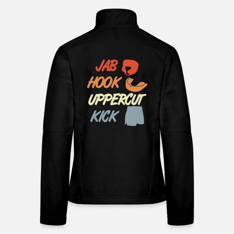 Jab Hook Uppercut Coup de pied Veste en tissu softshell Femme