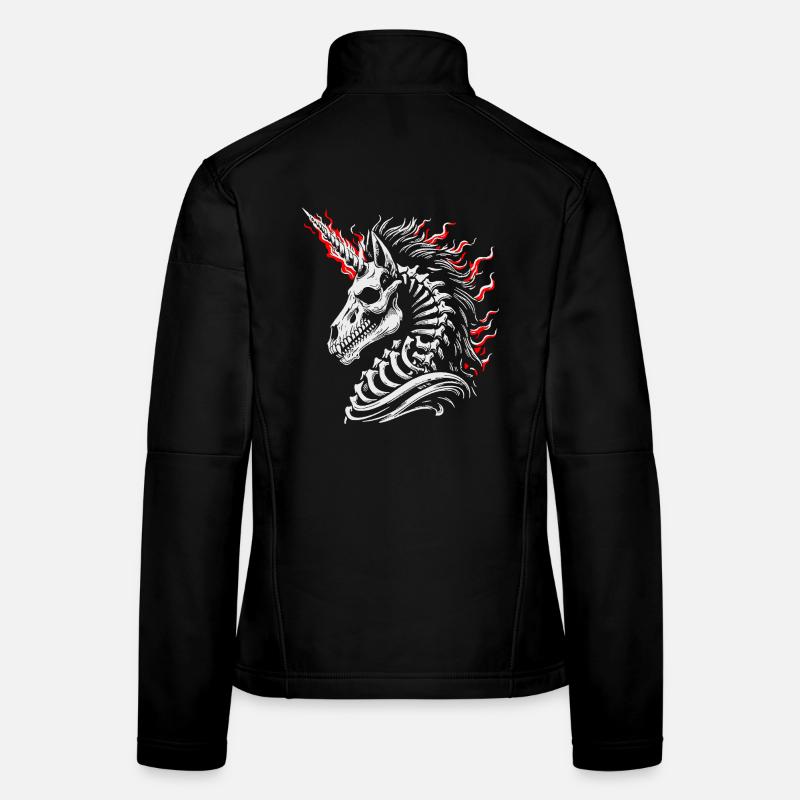 Flammendes Skelettross Frauen Softshelljacke