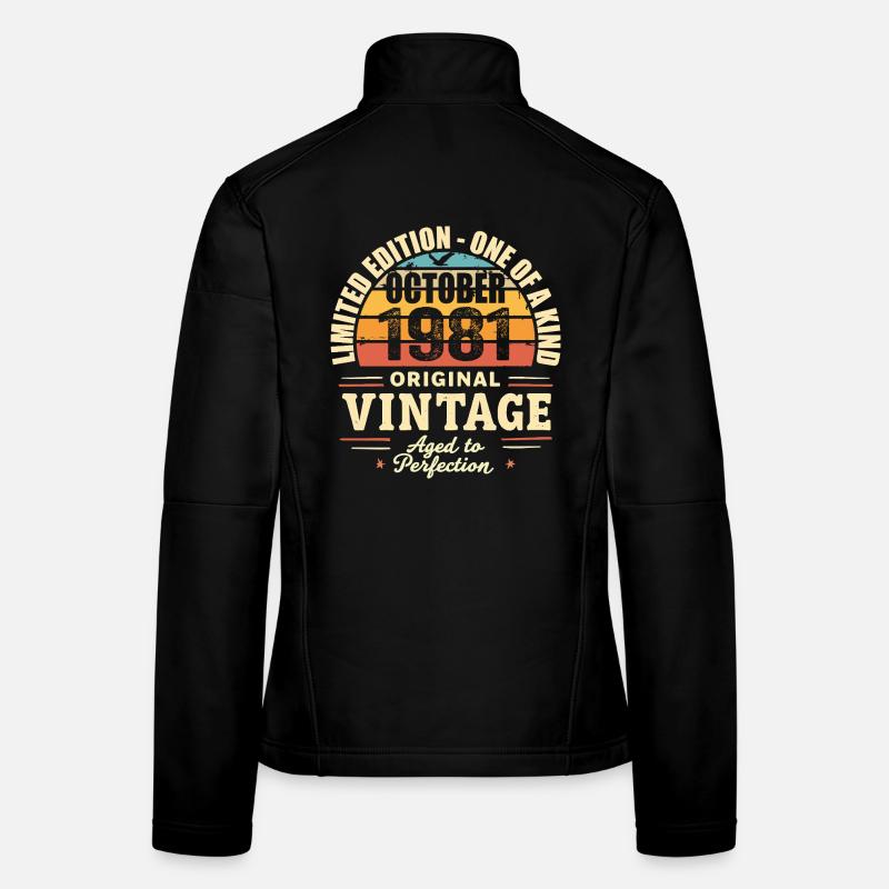 Retro October 1981 - birthday october 1981 Women's Softshell Jacket