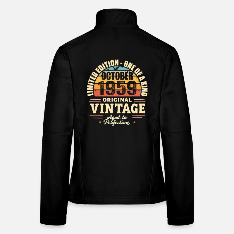 Rétro Octobre 1959 - birthday october 1959 Veste en tissu softshell Femme