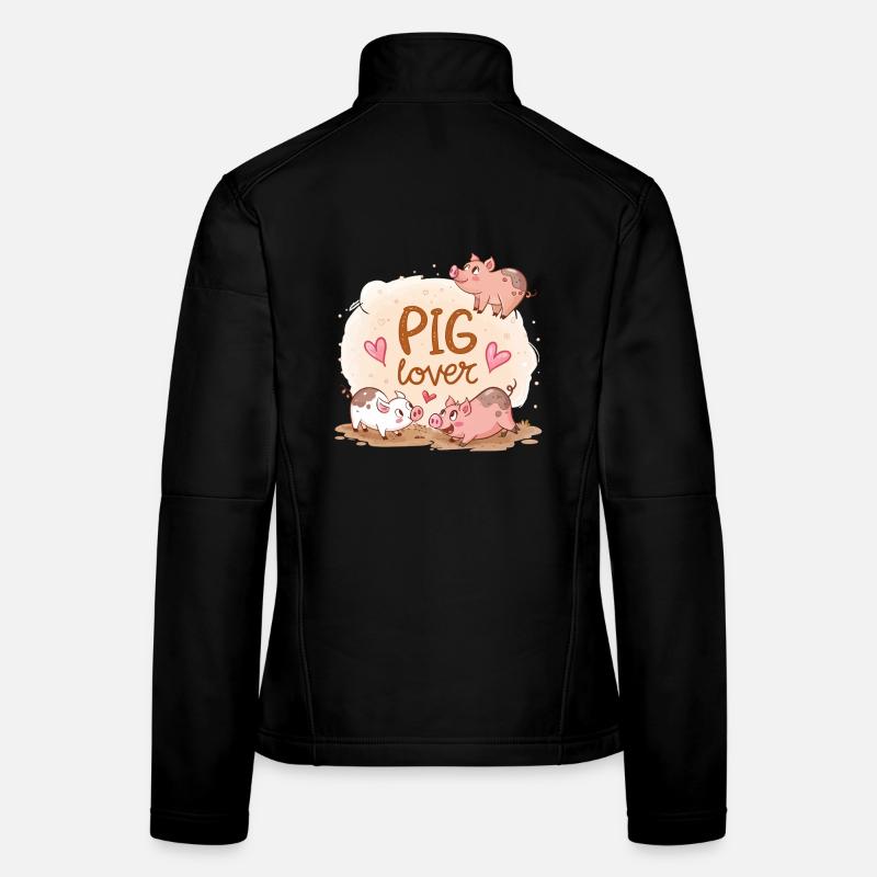 Funny and Warm Pigs Showcase Women's Softshell Jacket