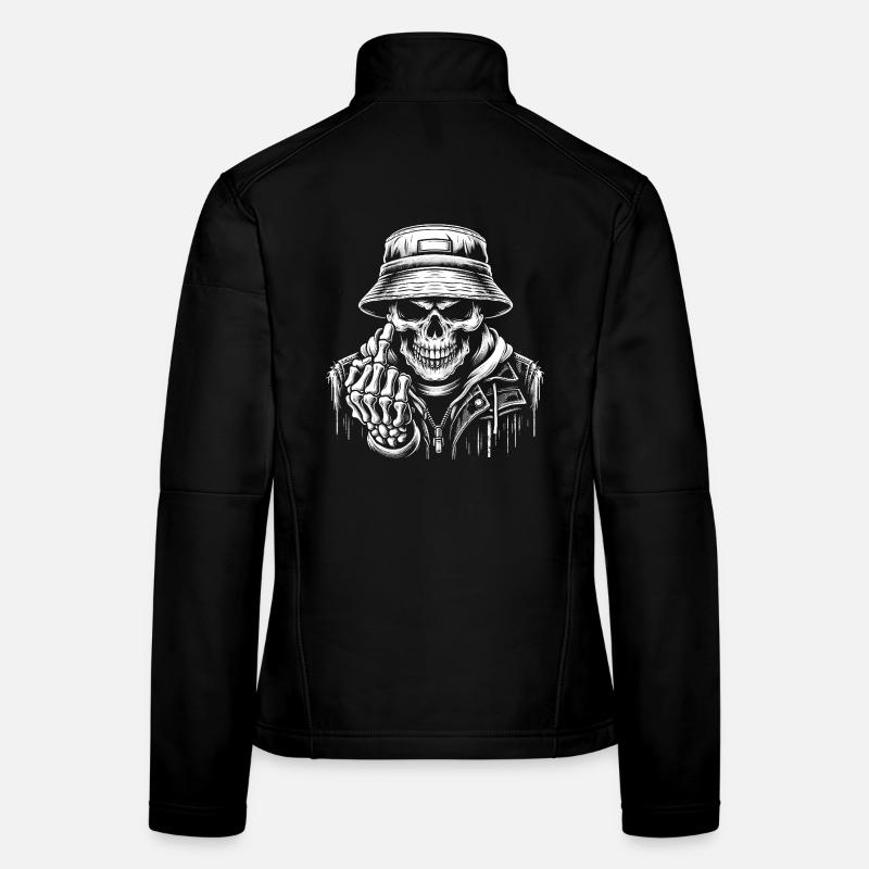 Crâne avec bob et majeur Veste en tissu softshell Femme