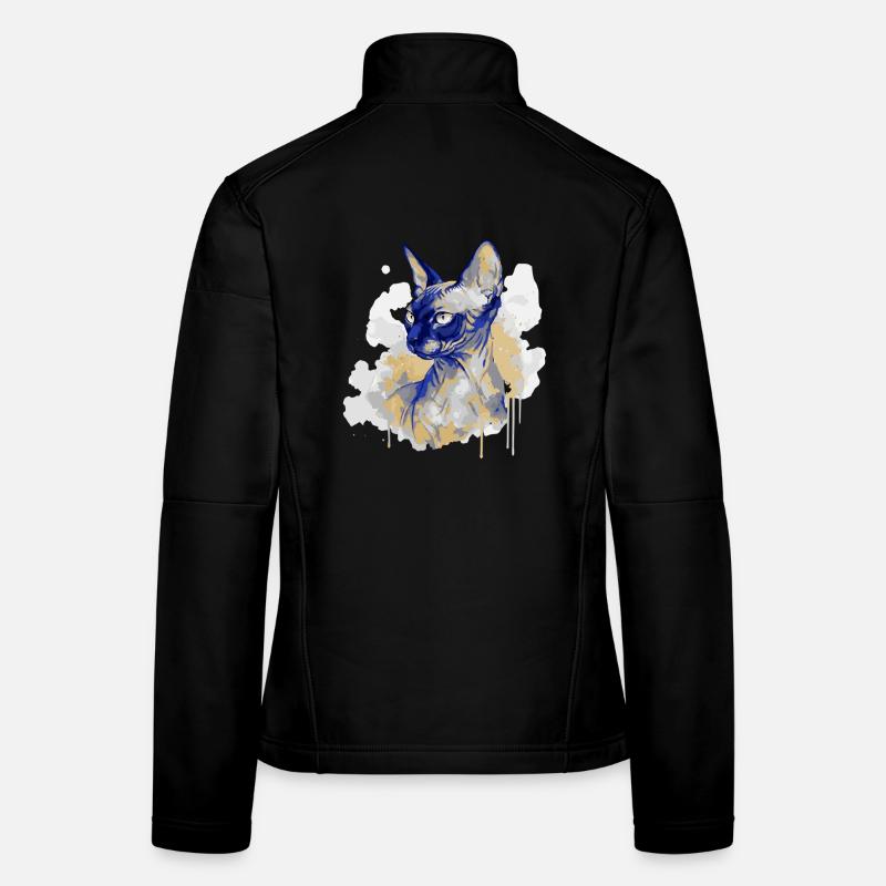 Sphynx Katzenkunst Aquarell Frauen Softshelljacke