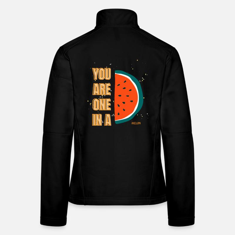 C’est drôle, tu es un dans une pastèque, pastèque, fruit de jeu de mots Veste en tissu softshell Femme