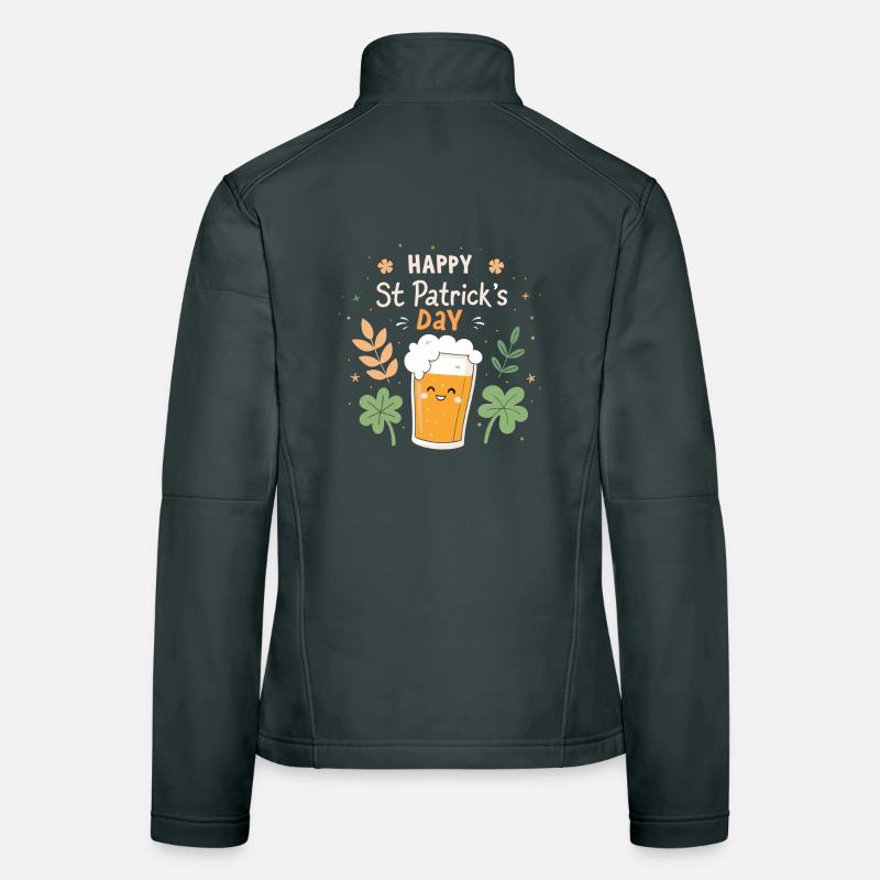 Bière joyeuse Saint Patrick Veste en tissu softshell Femme