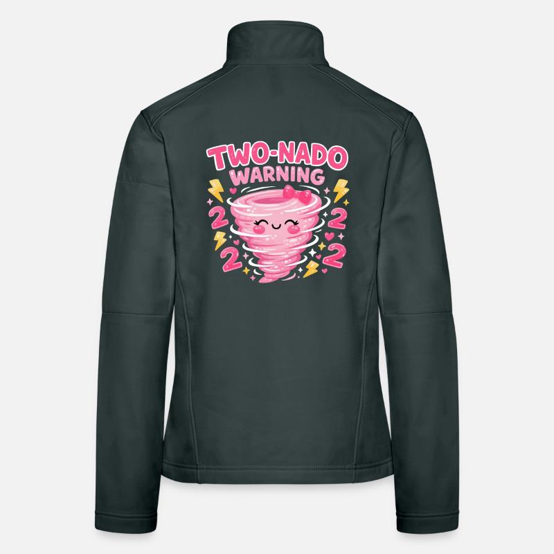 Avertissement à deux nado : 2e anniversaire design Veste en tissu softshell Femme