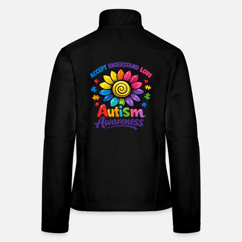 Autisme Sensibilisation Tournesol Veste en tissu softshell Femme
