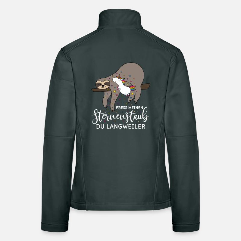 Sloth unicorn saying eat my stardust Women's Softshell Jacket