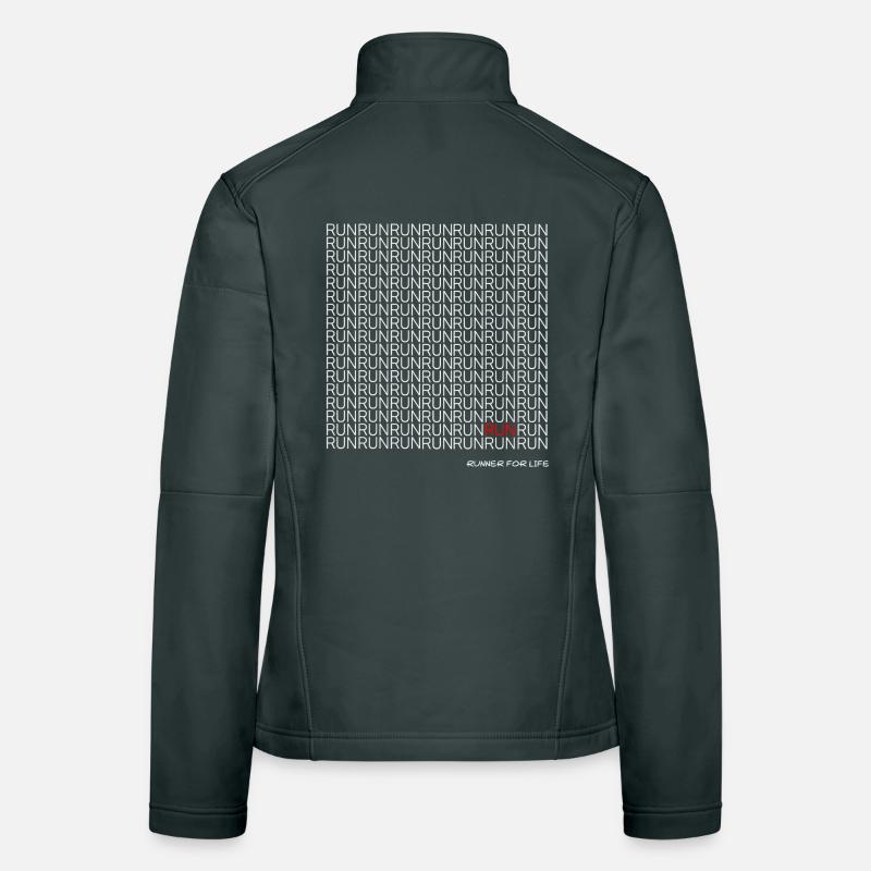 Courir Courir Motif de course avec accent rouge Veste en tissu softshell Femme