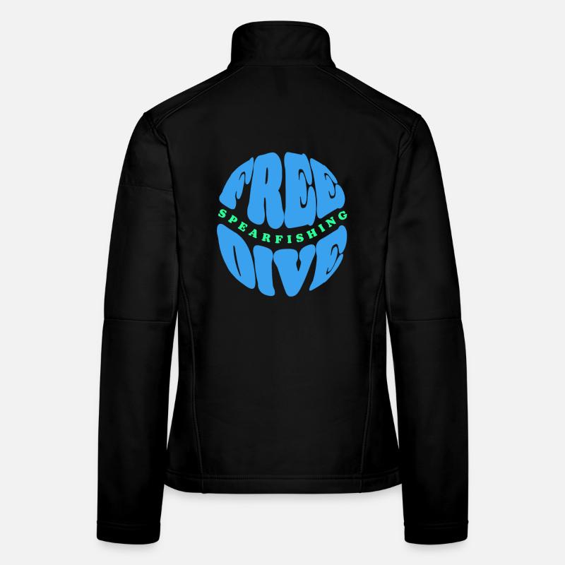 Freitauch- und Speerfischen Typografie Frauen Softshelljacke