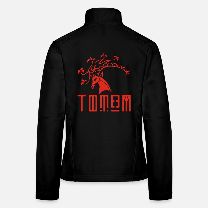 Rotwildtier-Totem Frauen Softshelljacke