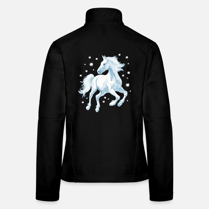Pferd mit Sternen - Frauen Softshelljacke - Schwarz