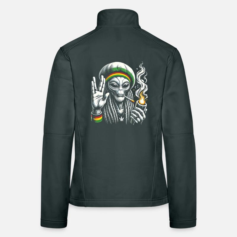 Rasta Alien – Chill und kosmische Vibes Design Frauen Softshelljacke