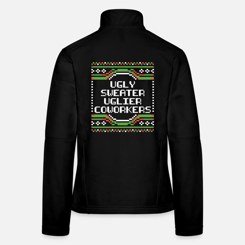 Pull de Noël moche de bureau Pull humoristique de bureau Veste en tissu softshell Femme