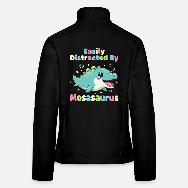 Kawaii facilement distraite par le mosasaurus Veste en tissu softshell Femme