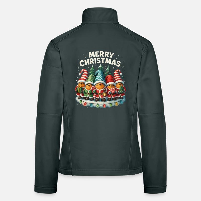 Cadeau de Noël drôle de Robin mignon Veste en tissu softshell Femme