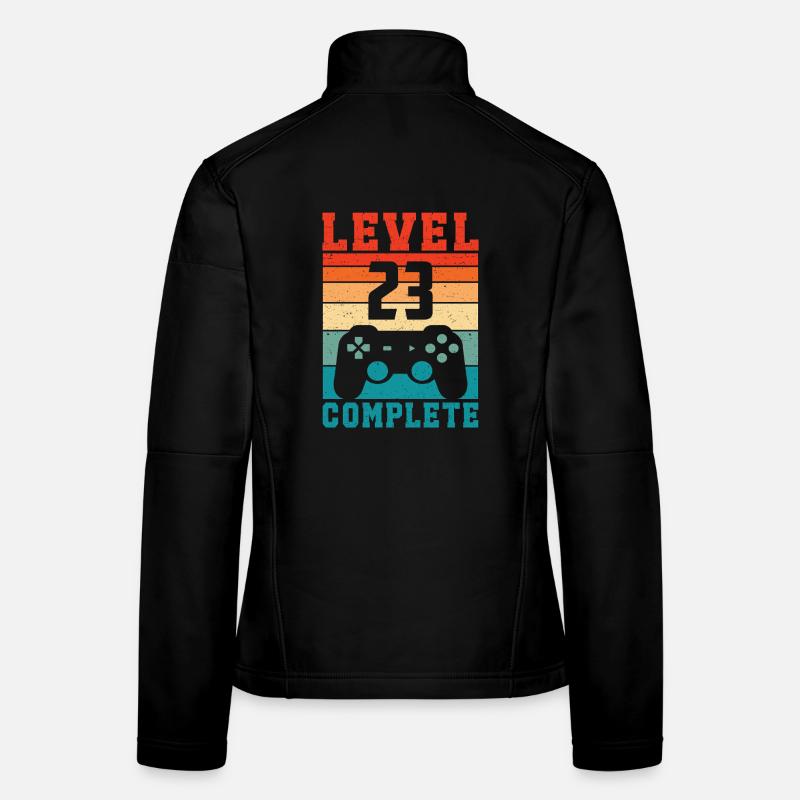23rd Birthday Level 23 Complete 23 Years Gamer Women's Softshell Jacket