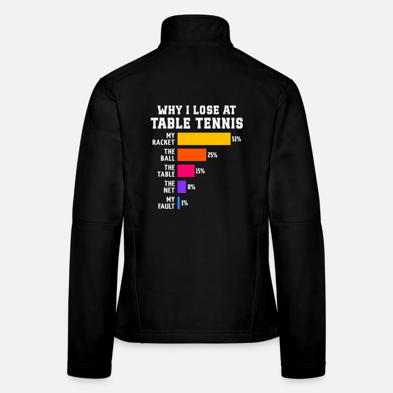 Tennis de table pourquoi je perds au tennis de table Veste en tissu softshell Femme