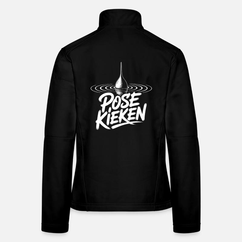 Angler Pose Design Frauen Softshelljacke