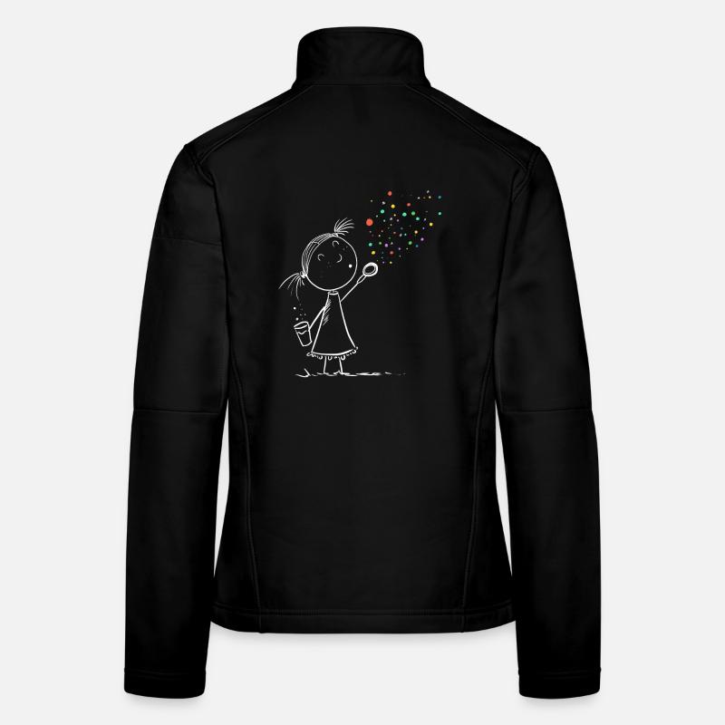 Süßes Seifenblasen Mädchen I Comic Strichmännchen Frauen Softshelljacke