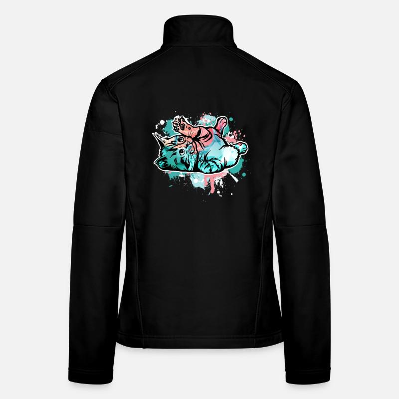 Katze - Frauen Softshelljacke - Schwarz