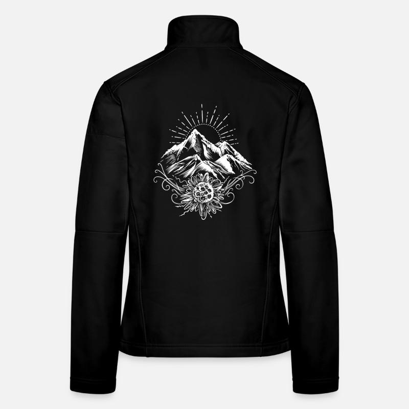 Wandern Berge Edelweiss Frauen Softshelljacke