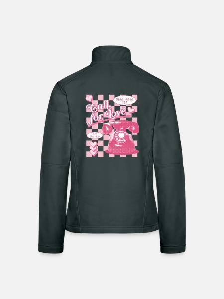 Call for Love Hotline Ästhetik - Frauen Softshelljacke - Dunkelgrau - Hinten