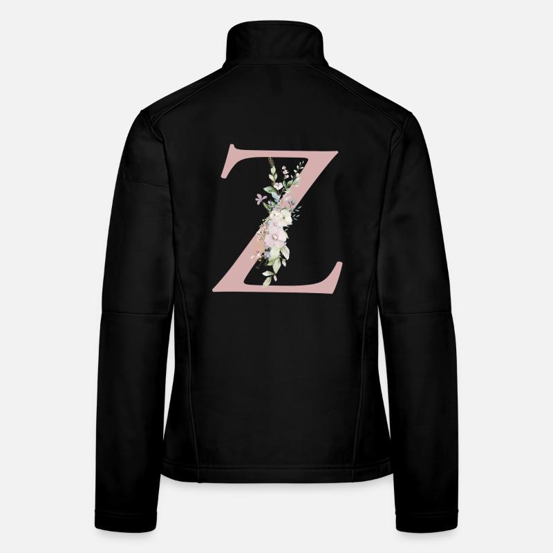 Z Monogram, Floral, Personalizable Women's Softshell Jacket