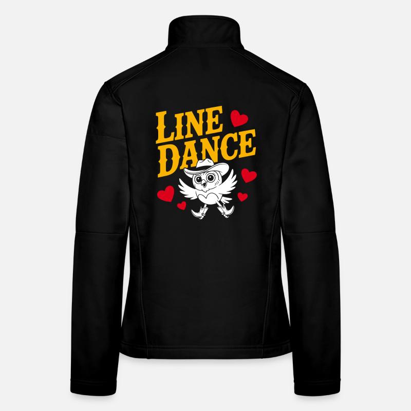 Linedance Eule mit Herzmotiven Frauen Softshelljacke