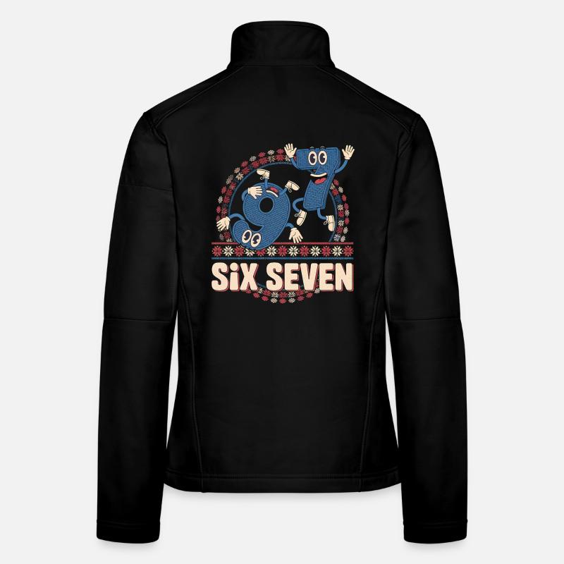 6 7 Sechs Sieben Meme -- Aura Points Kids Gaming - Frauen Softshelljacke - Schwarz