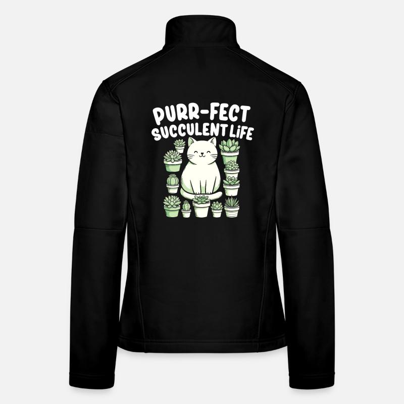 Plante Drôle Succulente Cactus Chat Veste en tissu softshell Femme