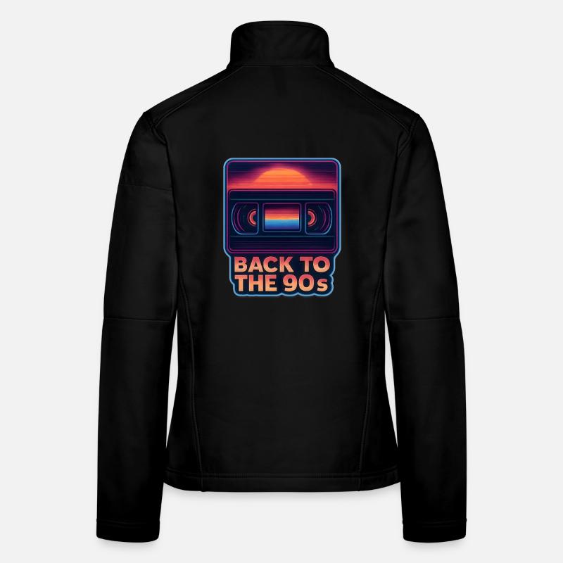 Back to the 90s VHS Kassette Retro - Frauen Softshelljacke - Schwarz