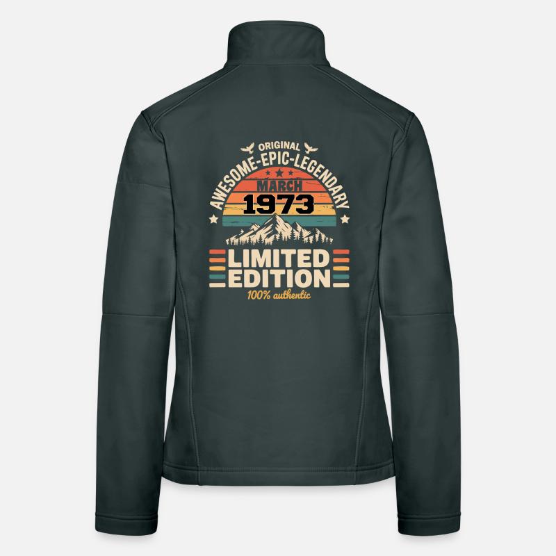 Millésime Anniversaire Mars 1973 March 1973 Veste en tissu softshell Femme
