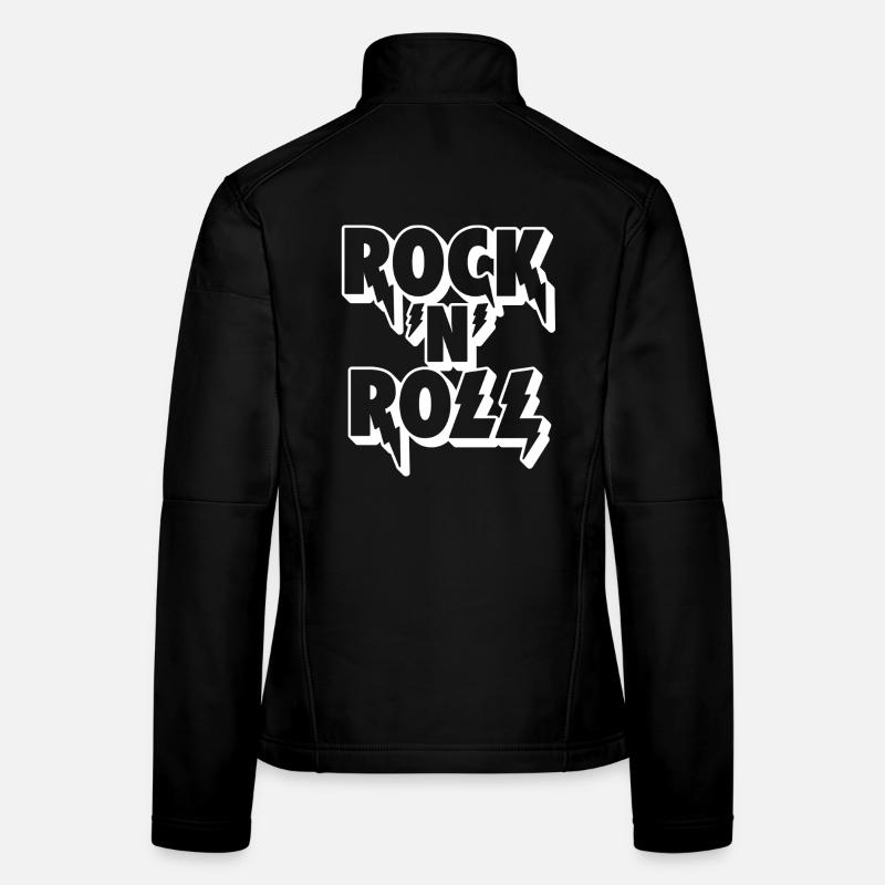 Rock 'N' Roll Lightning Typography Women's Softshell Jacket