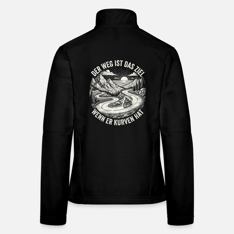 Kurvenkönig - Retro Motorrad Tourenfahrer Spruch Frauen Softshelljacke