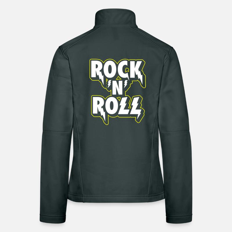 Rock 'N' Roll Lightning 3D-Logo Frauen Softshelljacke